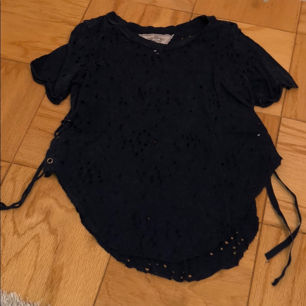 Navy blue T-Shirt With Holes